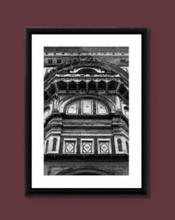 A detailed black and white photo of the side of the Duomo in Florence, Italy by Photographer Scott Allen Wilson