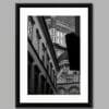 Black and white photo of the Duomo in Florence, Italy by Photographer Scott Allen Wilson taken in a hidden side street.