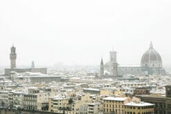 A beautiful photo of Florence, Italy with snowy rooftops taken by Photographer, Scott Allen Wilson