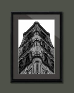 Black and White photo of Campanile di Giotto's Bell Tower in Florence, Italy. By Photographer Scott Allen Wilson.