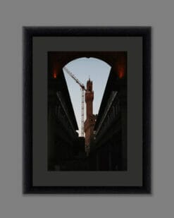 Ebony wood framed print of Palazzo Vecchio in Florence, Italy. Created by Photographer Scott Allen Wilson.