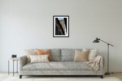 The print of the Cahtedral of Santa Maria del Fiore in Florence, Italy, decorates a minimal living room. Captured by Photographer Scott Allen Wilson.