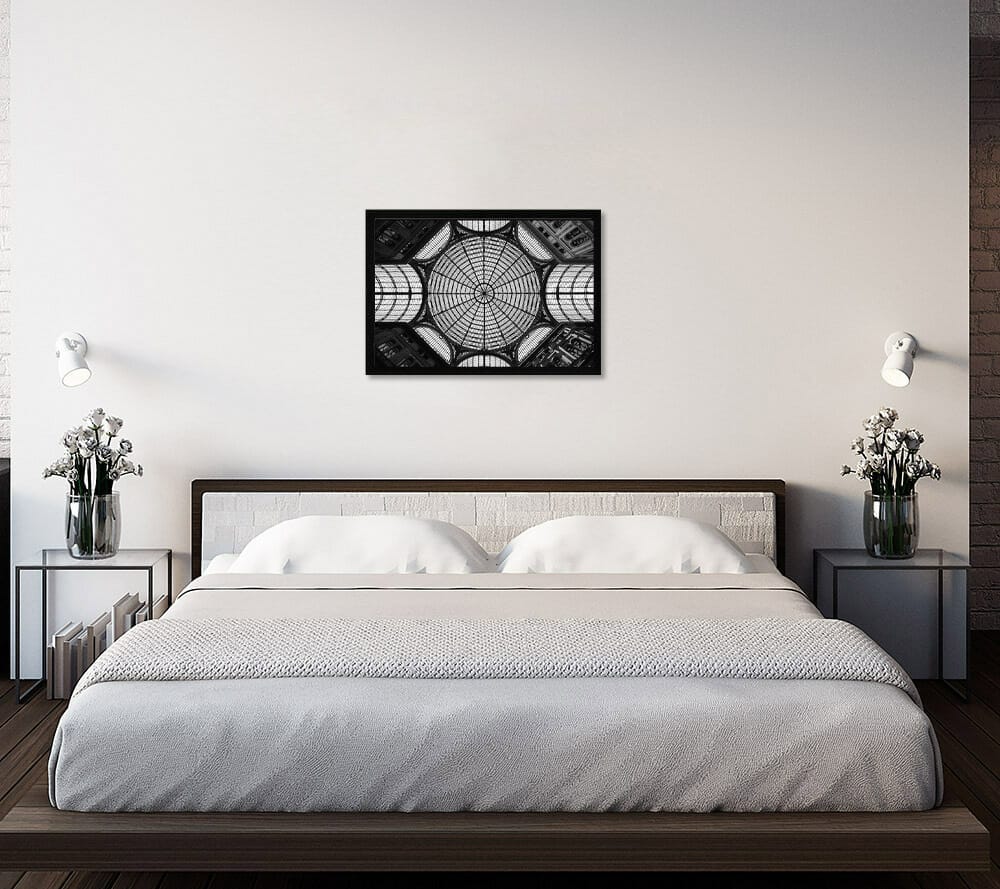 Bedroom design idea with print of Galleria Umberto I taken in Naples Italy by Photographer Scott Allen Wilson