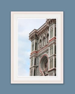 White framed print of the Cathedral of Santa Maria del Fiore in Florence, Italy. Created by Photographer Scott Allen Wilson.