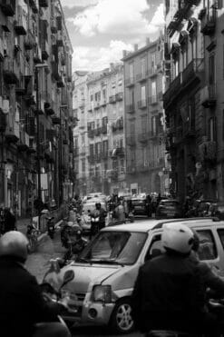 Photo of car crush black and white taken in Naples Italy by Photographer Scott Allen Wilson