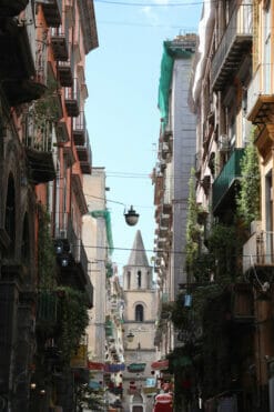 Pastel narrow street of Naples Italy taken by Photographer Scott Allen Wilson