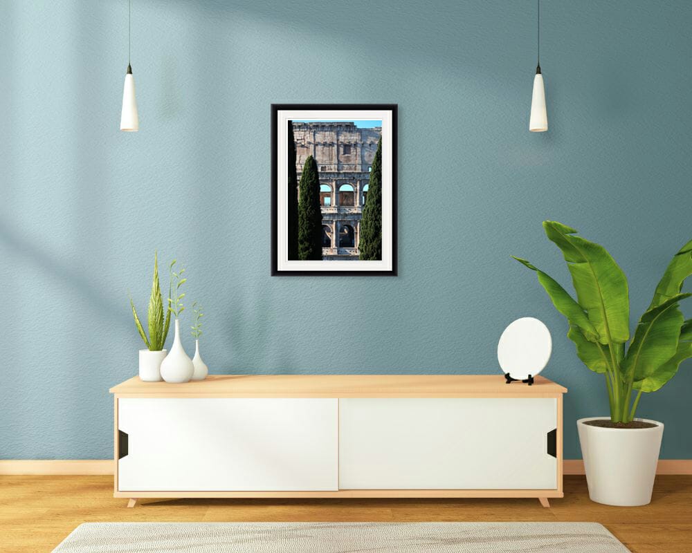 Modern wall decoration idea with a print of the Roman Colosseum taken by Photographer Scott Allen Wilson