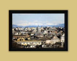 Landscape framed photo of Rome, Italy with snowy mountains in the background, taken by Photographer Scott Allen Wilson