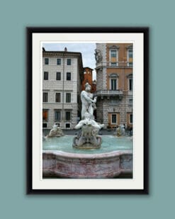 Artistic framed print of Fontana del Moro, located at Piazza Navona in Rome, Italy, taken by Photographer Scott Allen Wilson.