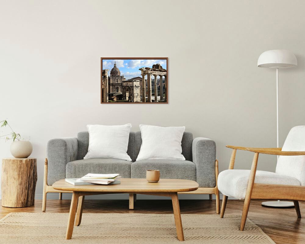 Modern living room decoration idea with framed print taken in Naples Italy by Photographer Scott Allen Wilson