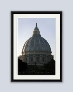 Soft colored framed print of St. Peter's Basilica dome taken in Rome, Italy by Photographer Scott Allen Wilson