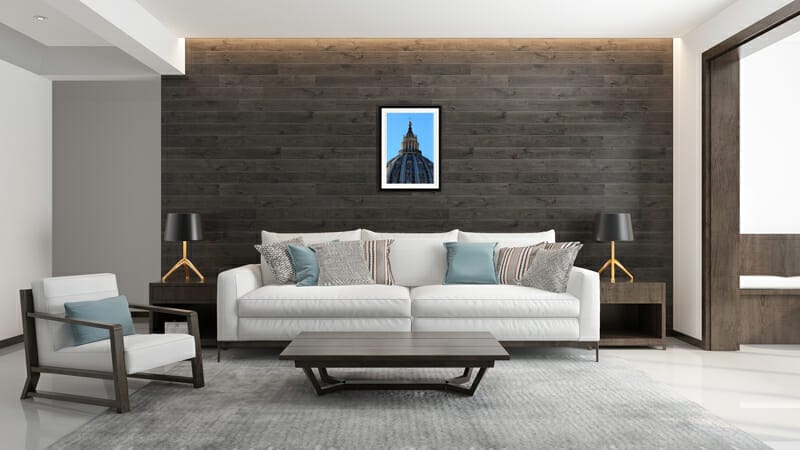 Modern living room inspiration ideas with a touch of blue from St. Peter's Basilica taken by Photographer Scott Allen Wilson