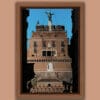 Architecture framed print of Castel Sant'Angelo located in Rome Italy, Michael the Archangel on top, taken by Photographer Scott Allen Wilson