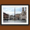 Classic framed print of Piazza Navona with the Egyptian obelisk in the center taken by Photographer Scott Allen Wilson in Rome, Italy.