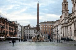 Architecture photograph of Piazza Navona with Fiumi Fountain in the center taken by Photographer Scott Allen Wilson in Rome, Italy.