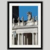 Classic framed print portraying St. Peter’s Basilica located at St. Peter’s Square in the Vatican City, taken by Photographer Scott Allen Wilson in Rome, Italy.