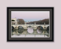 Framed print of Ponte Sant'Angelo in pastel colors taken in Rome, Italy by Photographer Scott Allen Wilson.