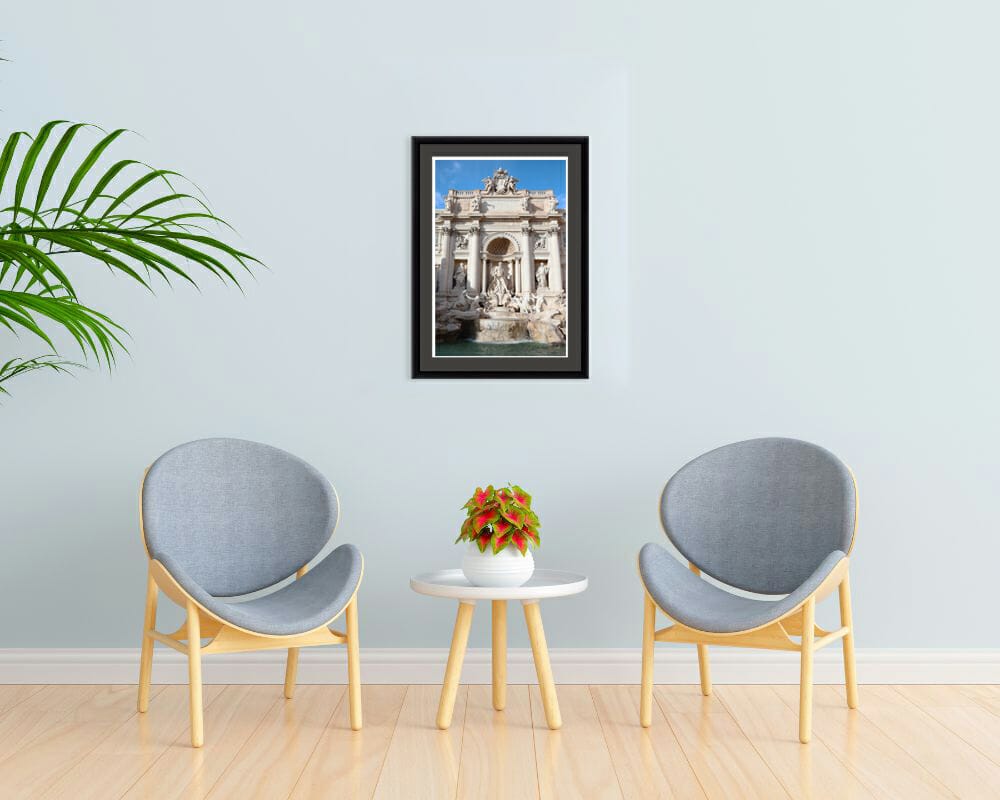 Wall minimalist decoration with a Trevi Fountain framed print taken by Photographer Scott Allen Wilson