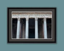 Color framed print of the Pantheon columns taken by Photographer Scott Allen Wilson in Rome, Italy.