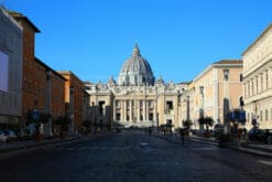 Artistic architecture landscape taken by Photographer Scott Allen Wilson in Rome, Italy, showing the St. Peter's Basilica, surrounded by St. Peter’s Square