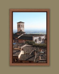 Wooden framed photo of Abbey of Saint Peter taken in Assisi, Italy by Photographer Scott Allen Wilson.