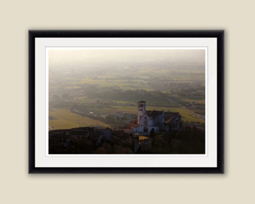 Framed print of a beautiful landscape of Assisi, Italy taken by Photographer and Digital Artist, Scott Allen Wilson.
