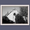 Black and white framed print of Church Santo Spirito take from Piazza Santo Spirito by Photographer Scott Allen Wilson in Florence, Italy.