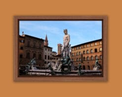 Wooden framed print of the Statue of Neptune in Piazza Della Signoria taken by Photographer Scott Allen Wilson in Florence, Italy.