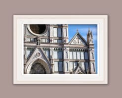 Color framed print of Santa Croce church taken by Photographer Scott Allen Wilson in Florence, Italy.
