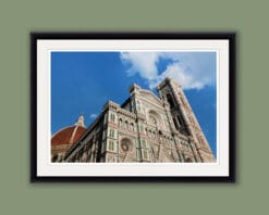Framed color photo of the Florence Cathedral taken from a low angle by Photographer Scott Allen Wilson