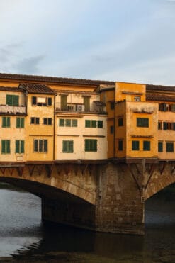 Close view of Ponte Vecchio located in Florence, Italy by Photographer Scott Allen Wilson