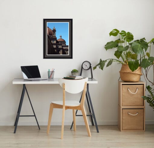 Minimalist office decoration with framed photo of Florence, Italy taken by Photographer Scott Allen Wilson