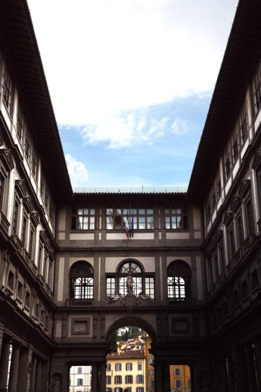 Symmetric photo of The Uffizi Gallery taken in Florence, Italy by Photographer Scott Allen Wilson