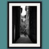 Black and white framed print of Via Santa Elisabetta taken by Photographer Scott Allen Wilson in Florence, Italy