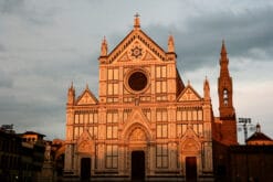 Amazing front view of Santa Croce Church in the afternoon taken by Photographer Scott Allen Wilson in Florence, Italy.