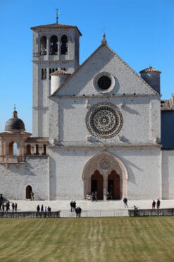 A front view of the Basilica of Saint Francis taken by Photographer Scott Allen Wilson, in Assisi, Italy.