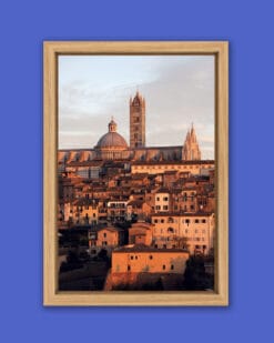 Wooden framed print of a sunset overview of Siena, Italy by Photographer Scott Allen Wilson
