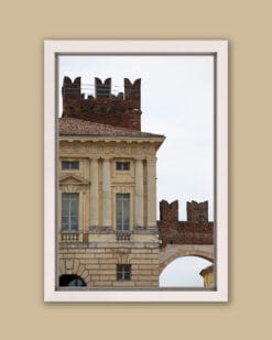 Beautiful print by Photographer Scott Allen Wilson of a corner of Palazzo della Gran Guardia in Verona, Italy.