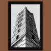 Black and white framed print by Photographer Scott Allen Wilson who captured the symmetry of the campanile of the Duomo di Siena.