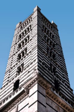 Color print by Photographer Scott Allen Wilson who captured the symmetry of the campanile of the Duomo di Siena.