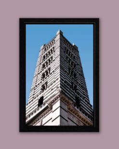Color framed print by Photographer Scott Allen Wilson who captured the symmetry of the campanile of the Duomo di Siena.