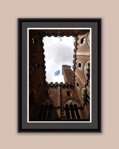 Framed print of Palazzo Pubblico, located in Piazza del Campo taken by Photographer Scott Allen Wilson in Siena, Italy.
