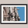 Color framed print of animal gargoyles adorning the right side of the Duomo Di Siena in Italy taken by Photographer Scott Allen Wilson