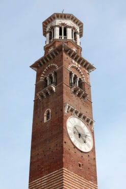 Photographer Scott Allen Wilson captures from a low angle the Clocktower named Torre de Lamberti located in Verona, Italy.