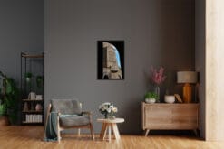 Gray decoration with a framed photo of Santa Chiara taken by Photographer Scott Allen Wilson in Naples, Italy