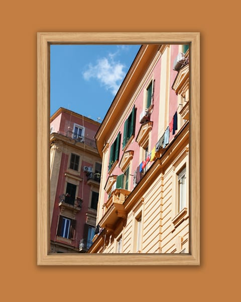 Colorful framed print taken by Photographer Scott Allen Wilson in Via Santa Caterina de Siena located in Naples, Italy