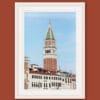 Elegant framed print of the bell tower in Saint Mark's Square, located in Venice, Italy and captured by Photographer Scott Allen Wilson.