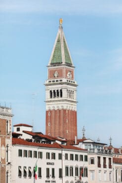 Amazing photo of the bell tower in Saint Mark's Square, located in Venice, Italy and captured by Photographer Scott Allen Wilson right in the middle of the image.