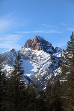 Amazing landscape shot of a mountain peak at the Dolomites, Italy.