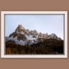 Framed print of snow peaks in the Dolomites on earthy fall colors taken by Photographer Scott Allen Wilson.